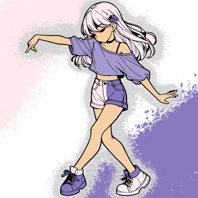 realistic girl danceing