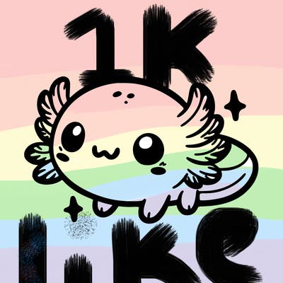 cute easy baby axolotl