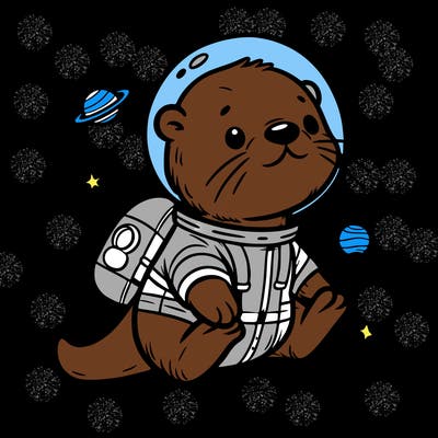 otter in a space suit