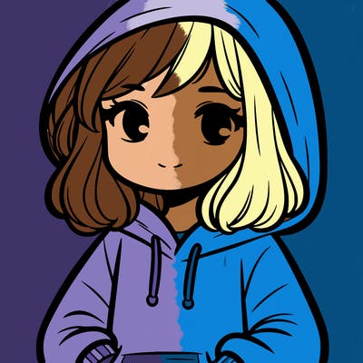 a girl with hoodie sleeves