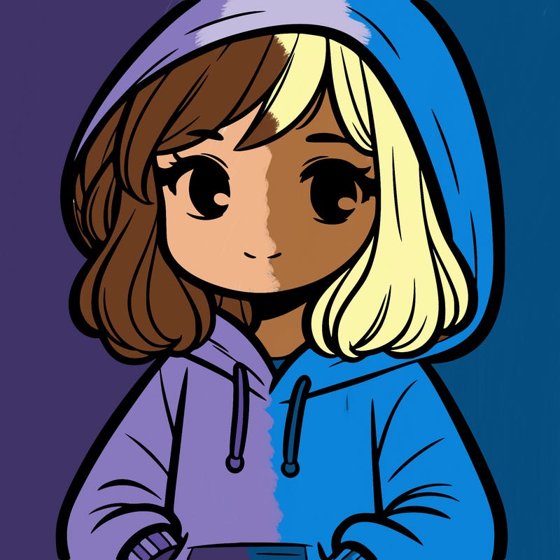 a girl with hoodie sleeves