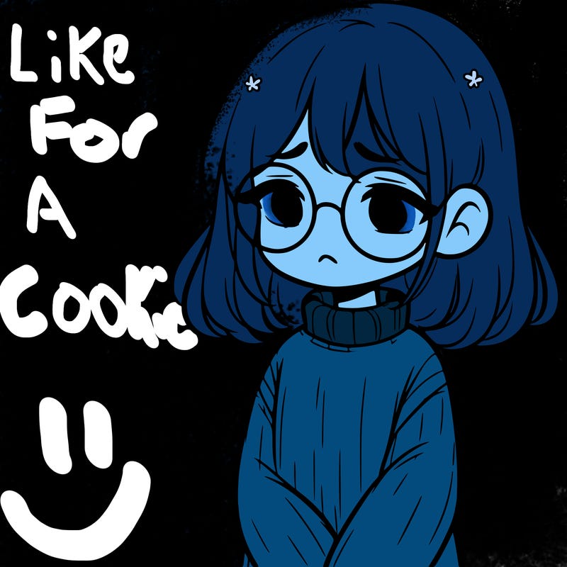 sad girl with glasses in a sweater