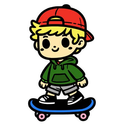 boy with skateboard