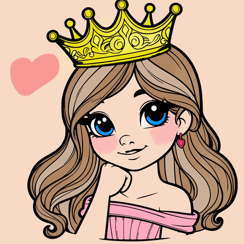 a realistic princess with a realistic crown