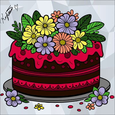 cake with flowers