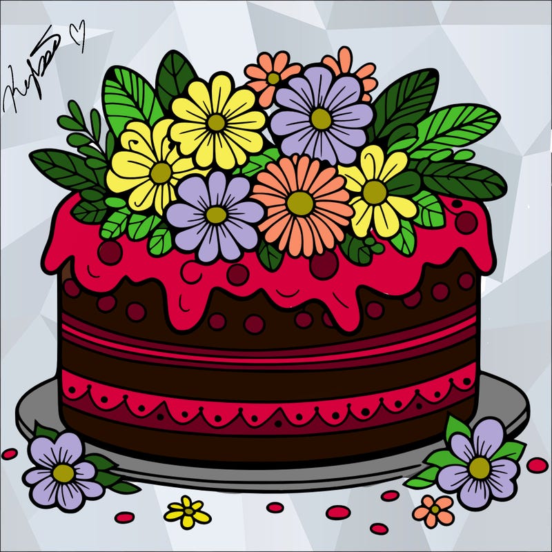cake with flowers