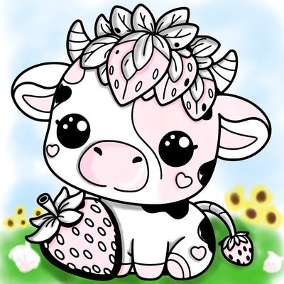 cute strawberry cow