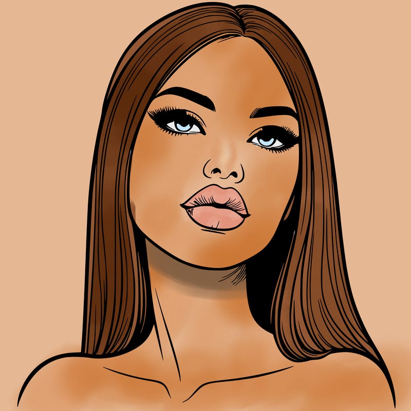 realistic woman with full lips