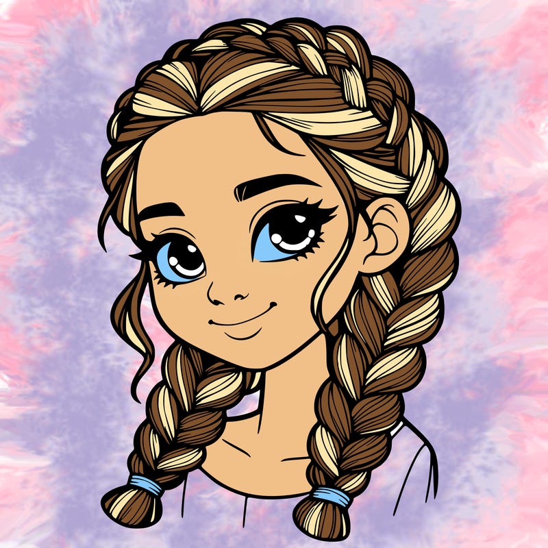 girl with braids realistic
