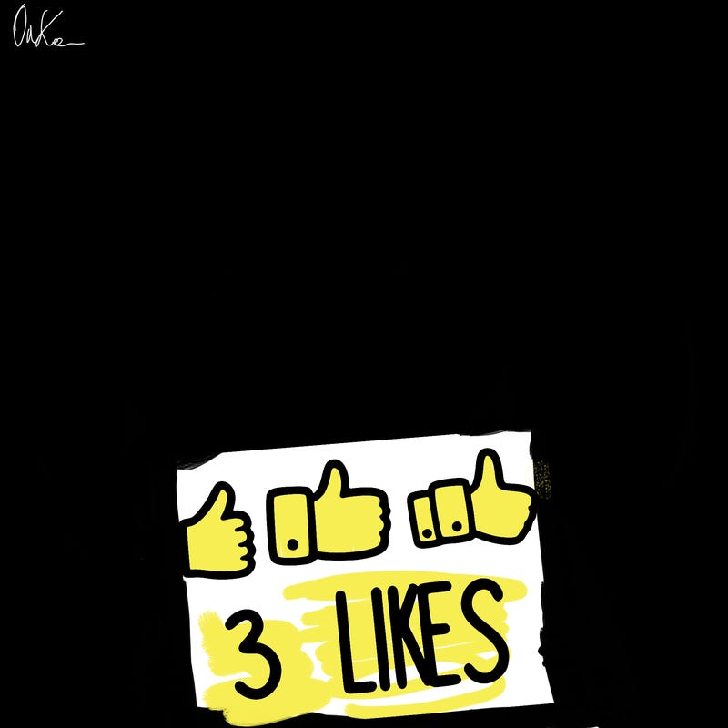 a girl hold a sign that say 3 likes
