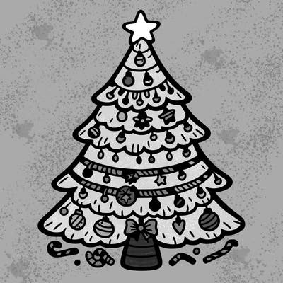 christmas tree with lots of details