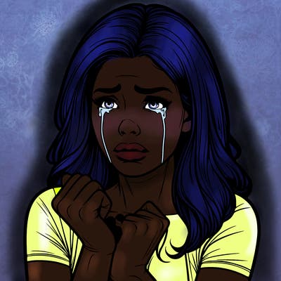 realistic women crying