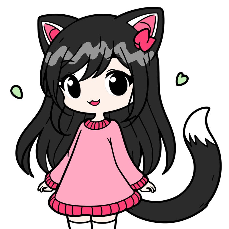 girl with cat ears and tail