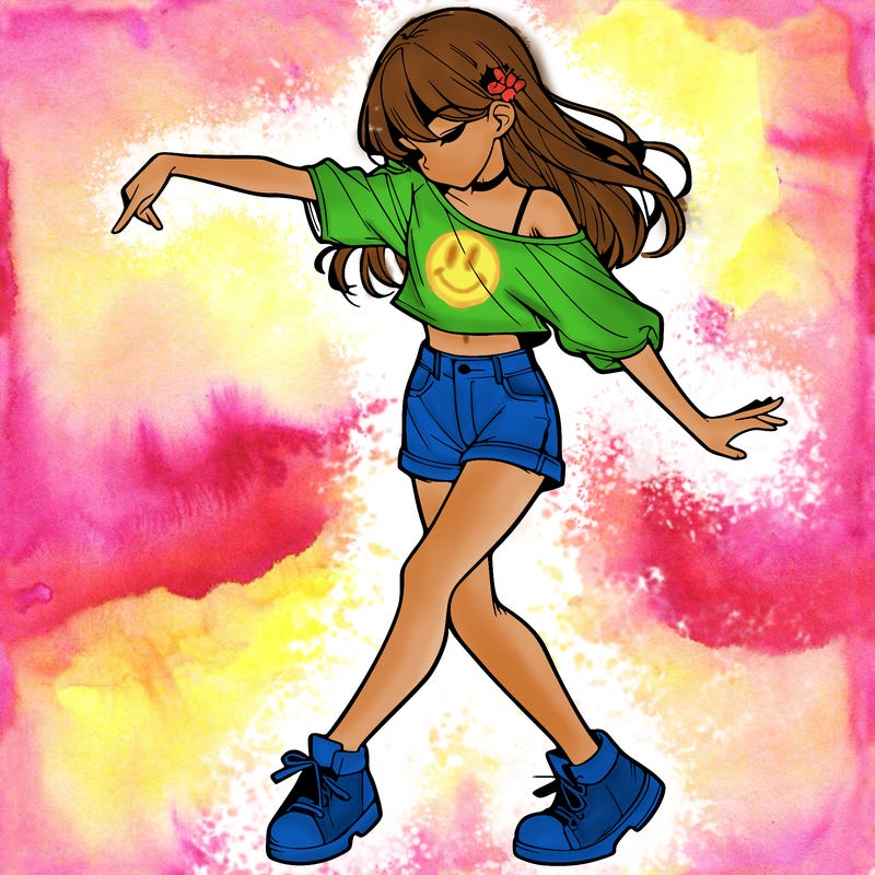 realistic girl danceing