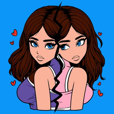 realistic girl split