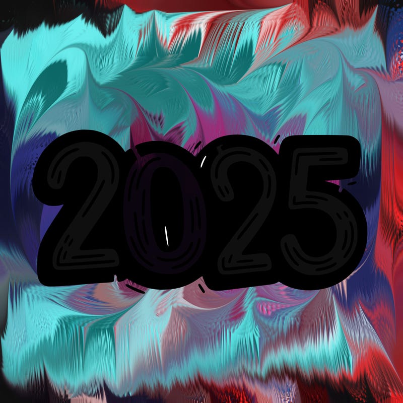 one line scrawled numbers sketch design “2025”