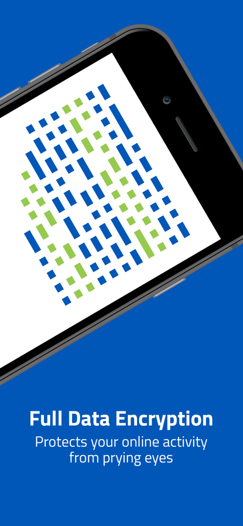 Webroot WiFi Security app displaying full data encryption features on a smartphone screen
