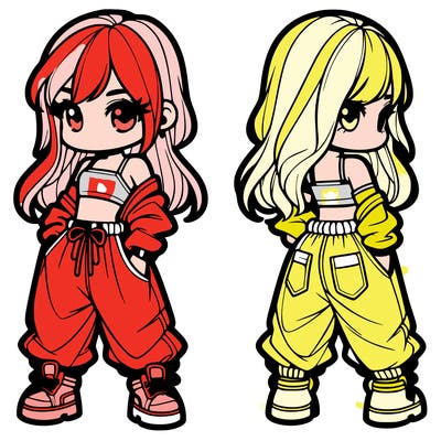 girl in crop top and baggy pants