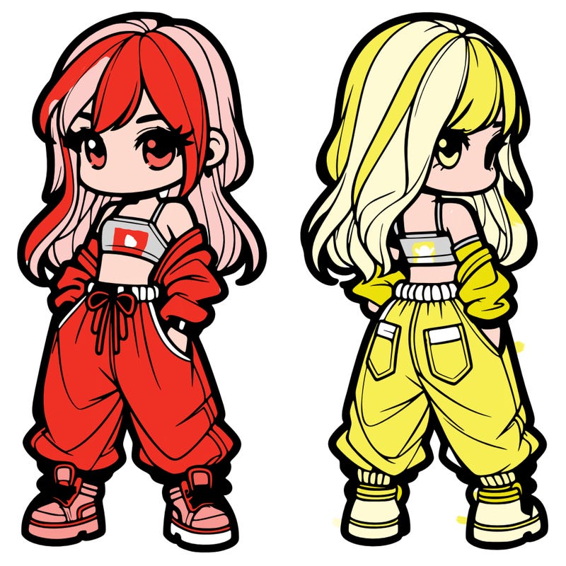 girl in crop top and baggy pants