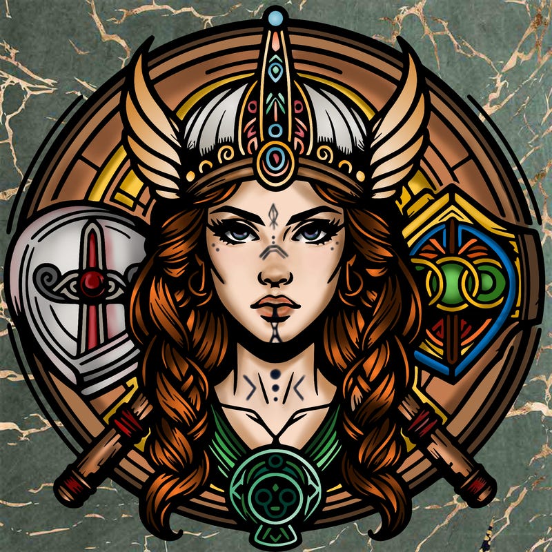 realistic valhalla goddess  symbol