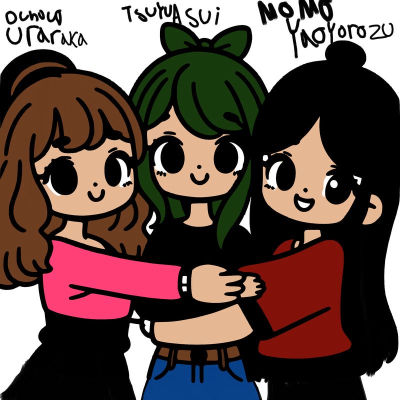 three girls hugging