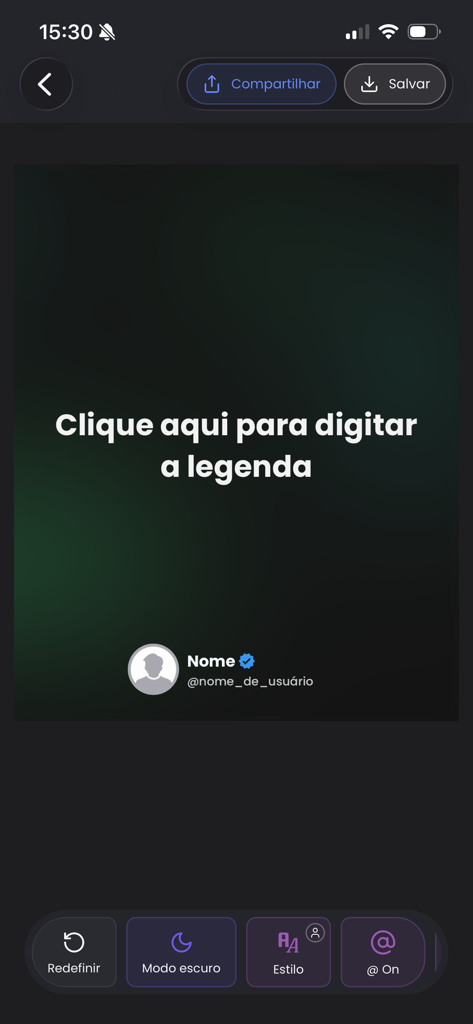 Quotes creator - DudoPost - DudoPost app interface for designing social media quotes with dark mode and profile customization