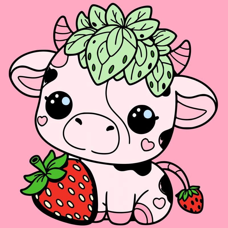 cute strawberry cow
