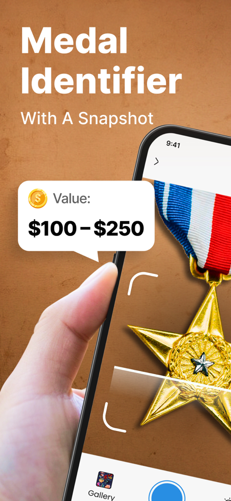 Medal Identifier by Picture - App scanning a military medal to provide identification and an estimated market value