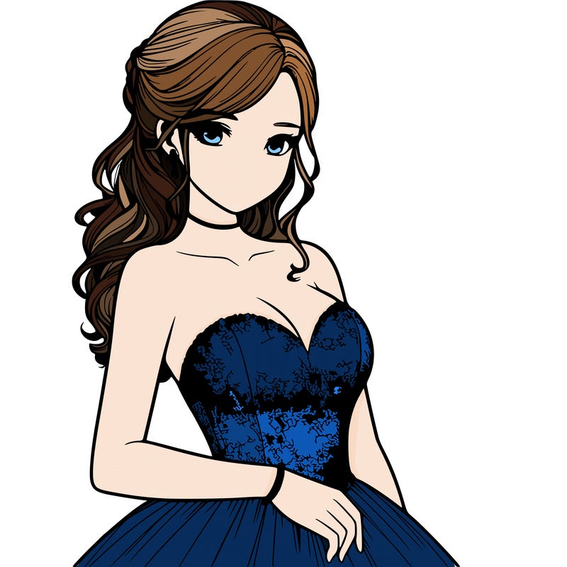 realistic girl in prom dress