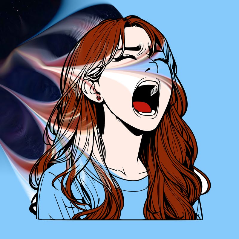 screaming realistic, girl