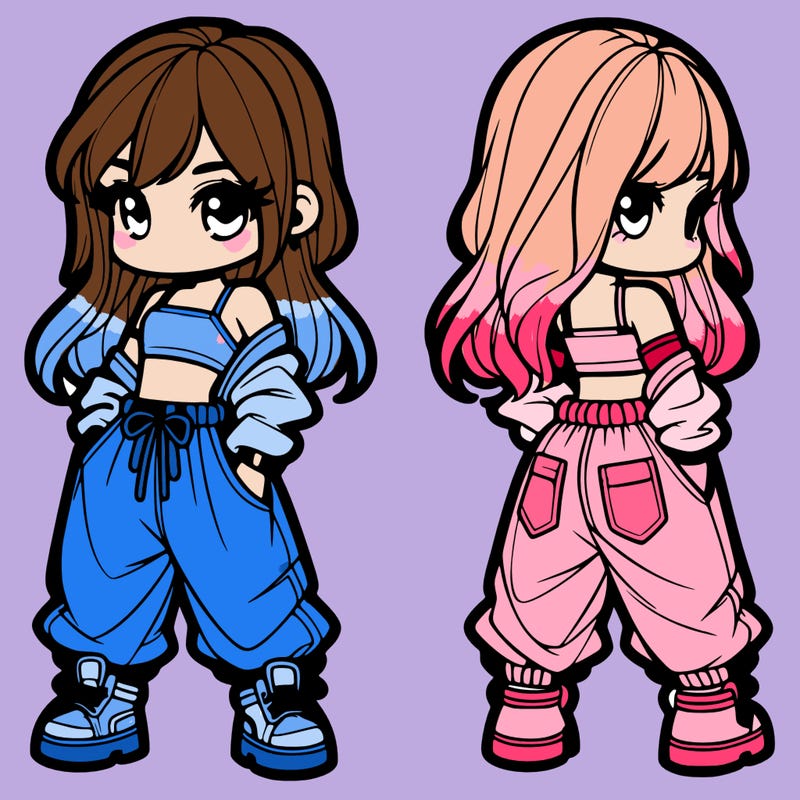 girl in crop top and baggy pants