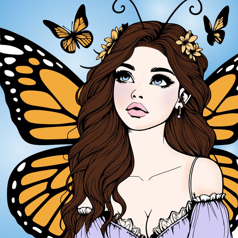 butterfly fairy realistic girl