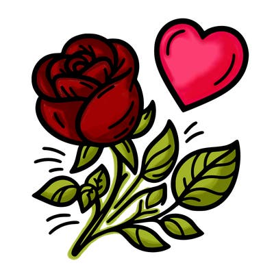 rose and heart