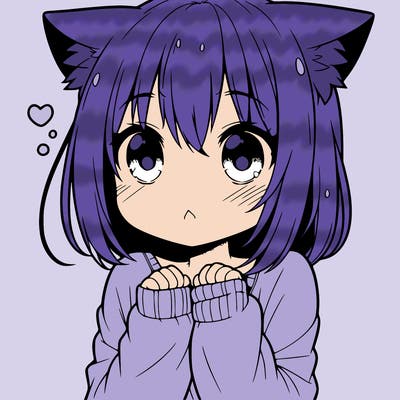 shy anime catgirl