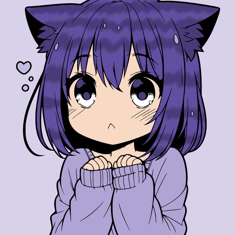 shy anime catgirl