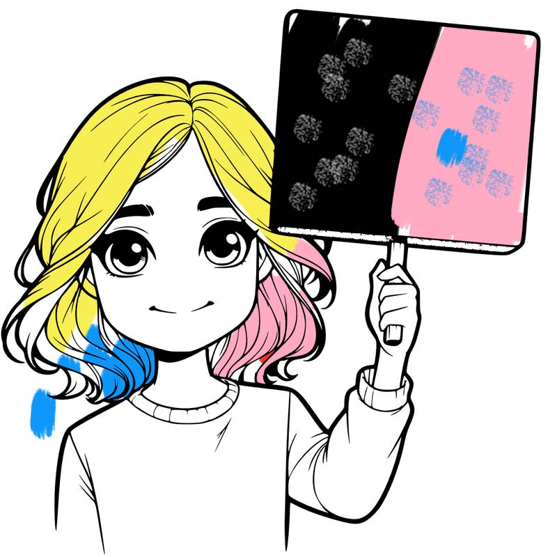 realistic girl holding up a sign