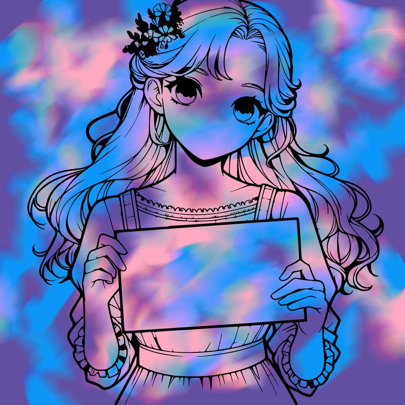 realistic pretty girl holding blank sign