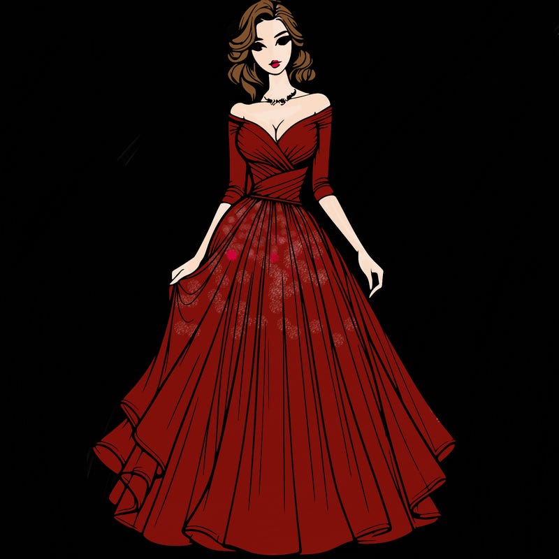 realistic woman in a beautiful dress