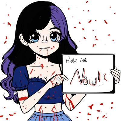 realistic pretty girl holding blank sign