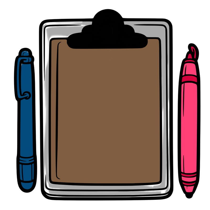 blank clip board with pen