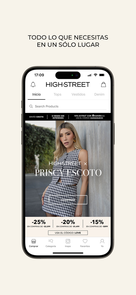 HIGHSTREET MX - HIGHSTREET MX mobile app home screen featuring fashion trends and influencer collaborations