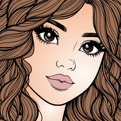 beautiful realistic girl close up to the camera with wavy hair,