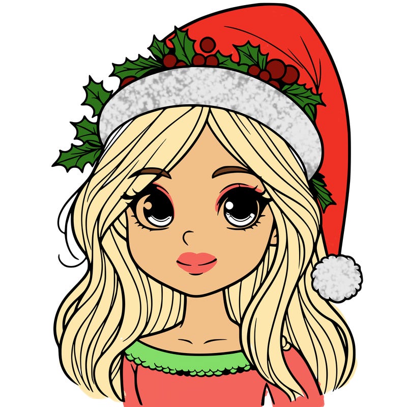 realistic christmas girl