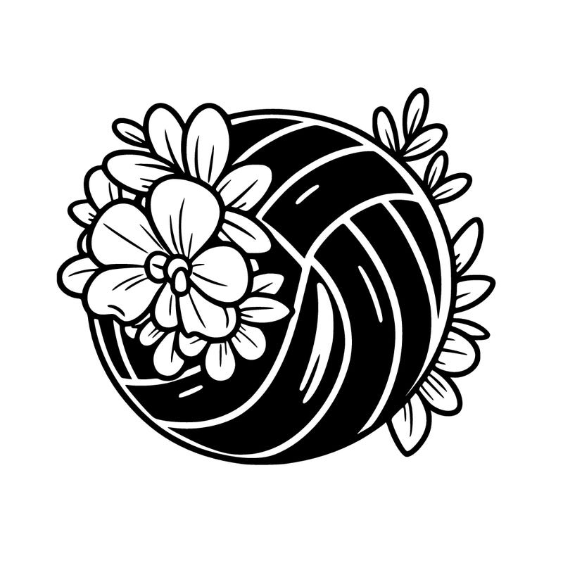 volleyball with flowers on it