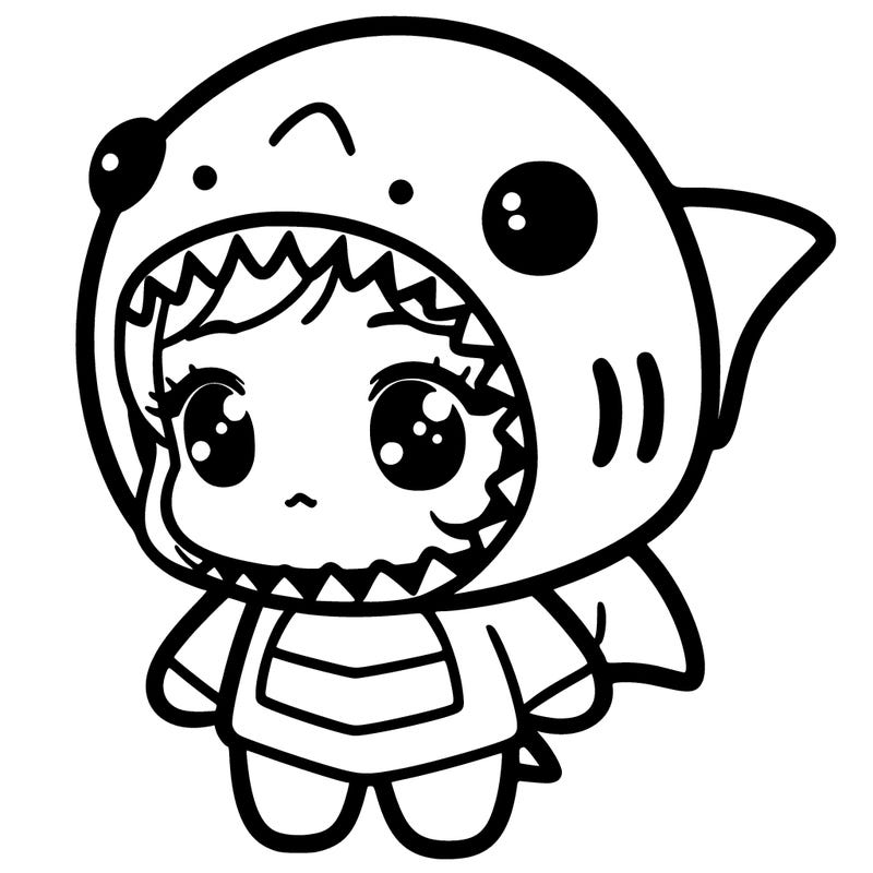 girl in a shark suit