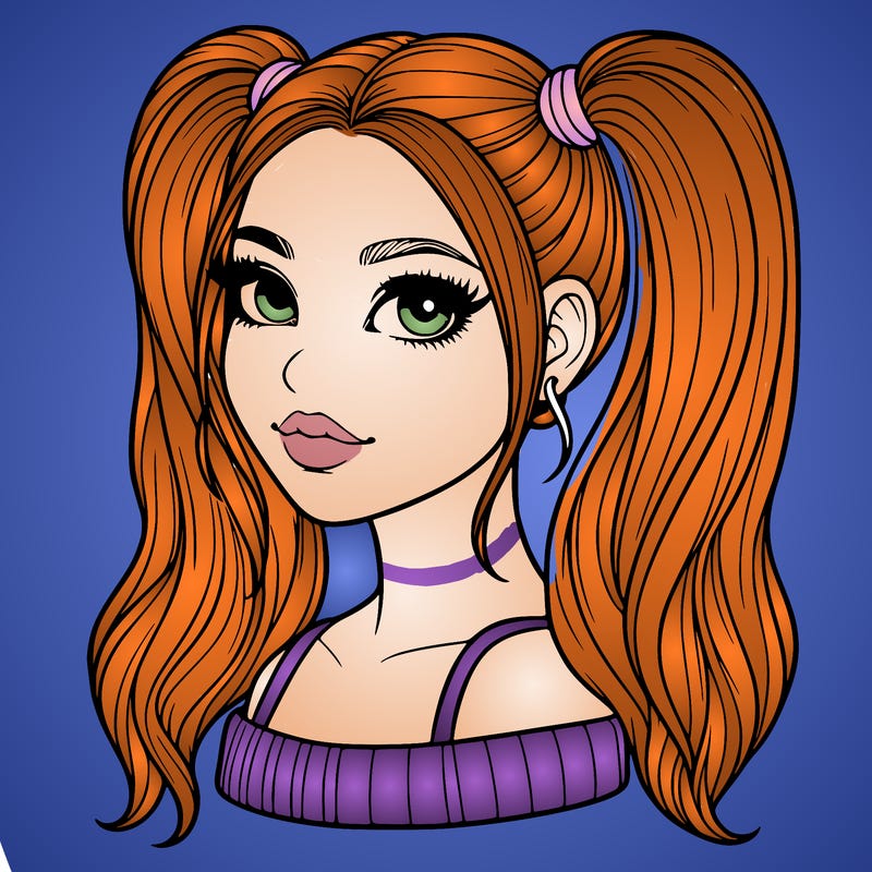 realistic woman with high pigtails