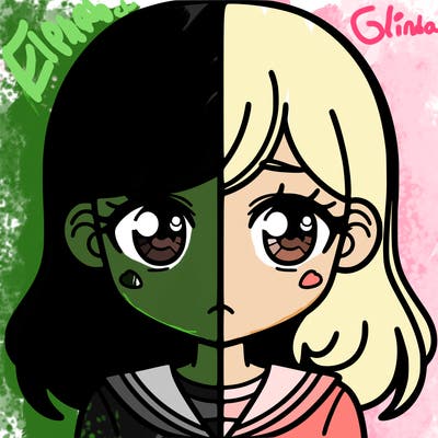 a split of a girl