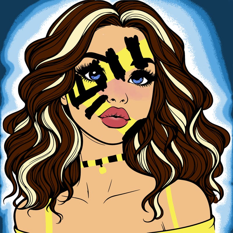 realistic girl with wavy hair and lips