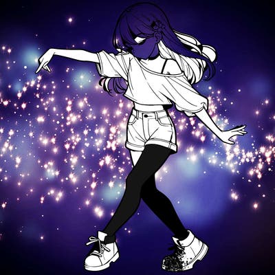 realistic girl danceing
