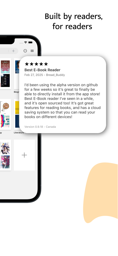 Five star user review for Readest eBook reader app on iPhone